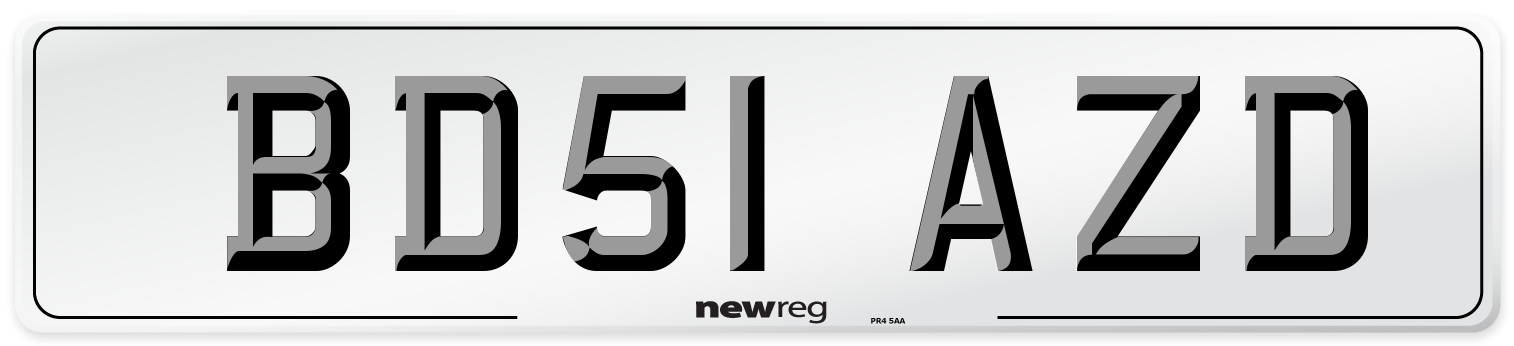 BD51 AZD Number Plate from New Reg